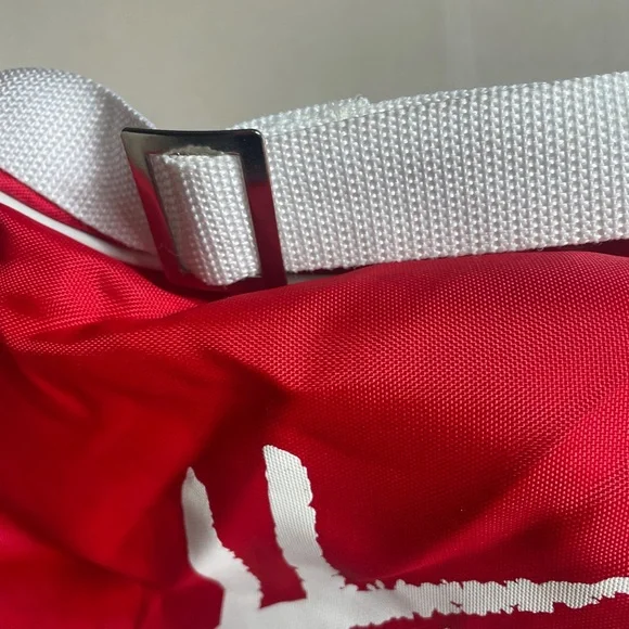 Red and White Hawaii Small Gym Duffle Bag Adjustable Strap - Picture 6 of 11